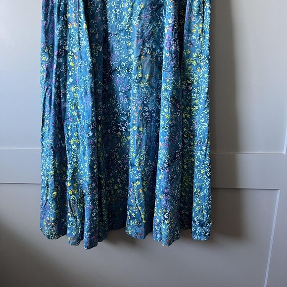 Eagle Ray Traders Dress Womens Large Blue Rayon Boho Batik Maxi Pockets Tie Back - Picture 3 of 14